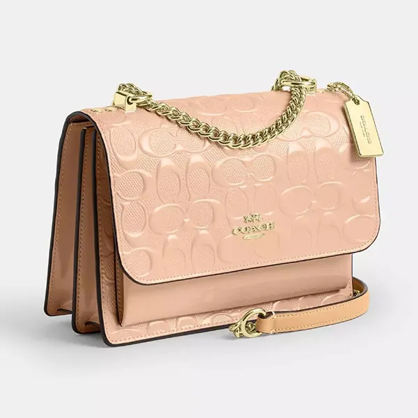 Set Túi + Ví Nữ Coach Signature Leather CEZ24 + CEN12 + CFI29 Màu Hồng Nhạt