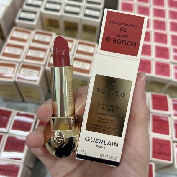 Son Guerlain Lip Rouge G Satin 03 Le Nude Intense Màu Hồng Nâu