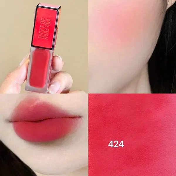 Son Kem Make Up For Ever Artist Liquid Color Multi-Use Lips & Cheeks 424 Rouge For Ever Màu Đỏ Thuần
