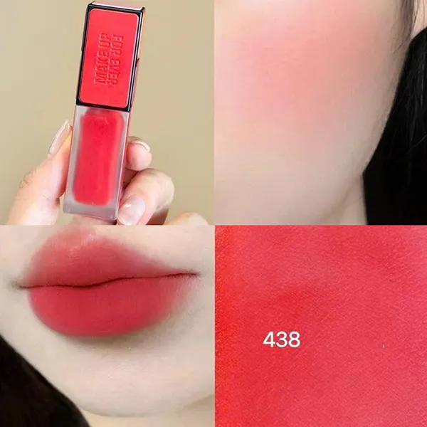 Son Kem Make Up For Ever Artist Liquid Color Multi-Use Lips & Cheeks 438 Steady Red Poppy Màu Đỏ Cam