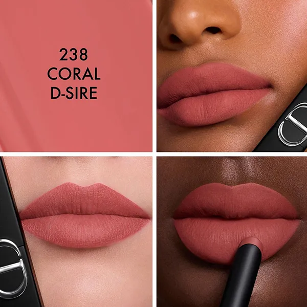 Son Lì Dior Rouge Dior On Stage Matte Lipsticks 238 Coral D-Sire Màu Hồng San Hô 2.2g