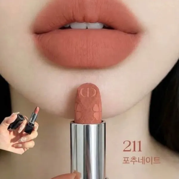 Son Lì Dior Rouge Limited Velvet 211 Fortunate Màu Cam Nude