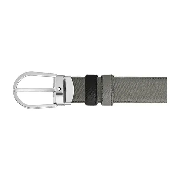Thắt Lưng Nam MontBlanc Horseshoe Buckle ‘Black’ 220019 Màu Xám Đen