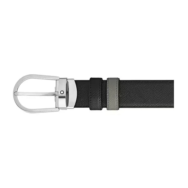 Thắt Lưng Nam MontBlanc Horseshoe Buckle ‘Black’ 220019 Màu Xám Đen