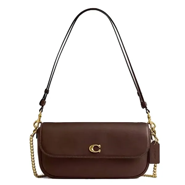 Túi Đeo Chéo Coach Brook Flap Chain Bag CAN90 Brass/Maple Màu Nâu