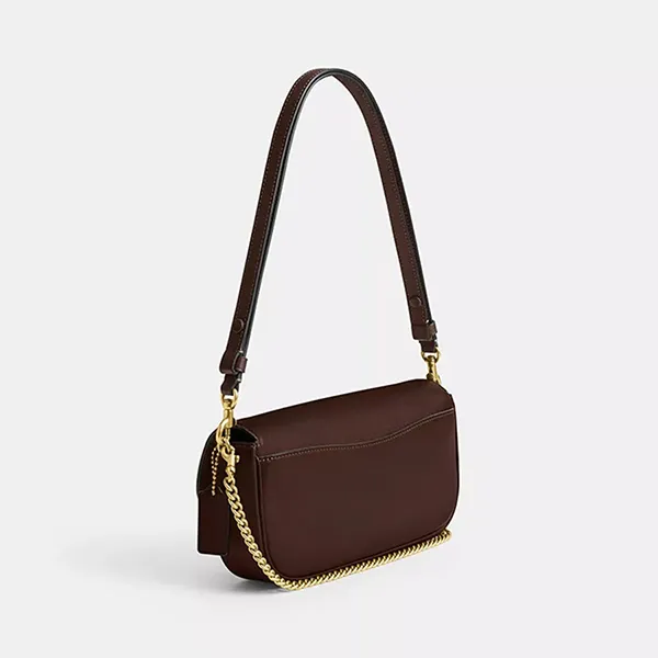 Túi Đeo Chéo Coach Brook Flap Chain Bag CAN90 Brass/Maple Màu Nâu