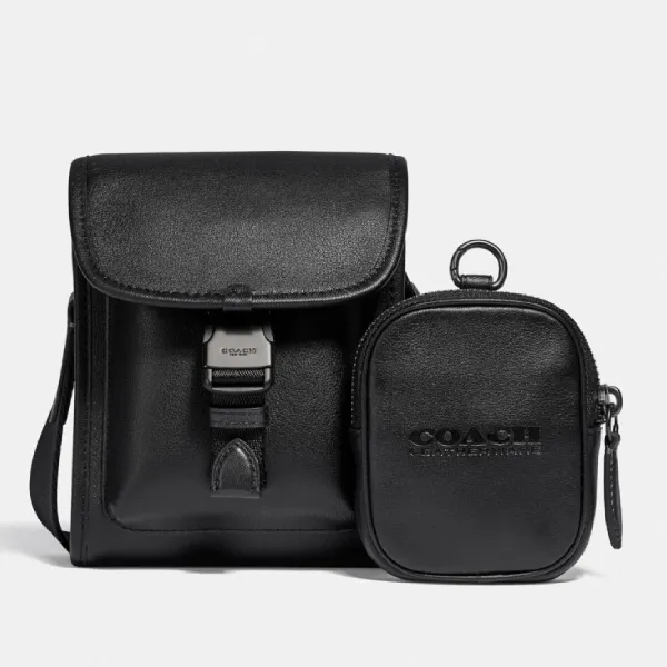 Túi Đeo Chéo Coach Charter North/South Crossbody With Hybrid Pouch Black Màu Đen