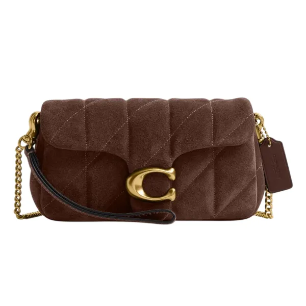 Túi Đeo Chéo Nữ Coach Tabby Chain Crossbody Bag 19 With Quilting CCD85 Màu Nâu Đậm