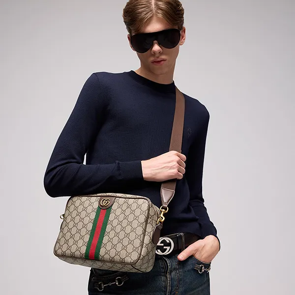Túi Đeo Chéo Gucci Ophidia Medium Crossbody Bag 834468 FAEOF 9745 Màu Be/Nâu