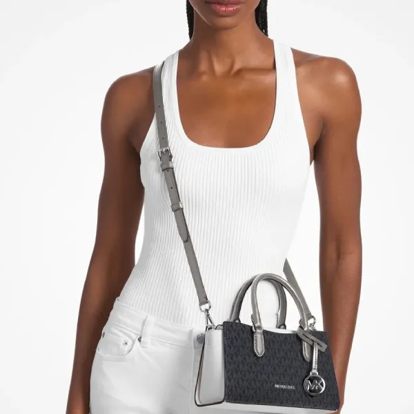 Túi Đeo Chéo Michael Kors MK Arden Small Color-Block Signature Logo Messenger Bag 35S6S4XM1B Màu Đen