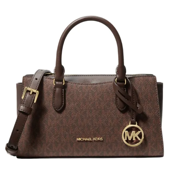 Túi Đeo Chéo Nữ Michael Kors MK Arden Small Signature Logo Messenger Bag 35F6G4XM1B Màu Nâu
