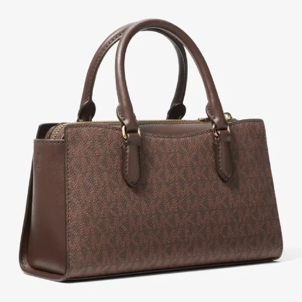 Túi Đeo Chéo Nữ Michael Kors MK Arden Small Signature Logo Messenger Bag 35F6G4XM1B Màu Nâu