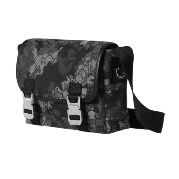 Túi Đeo Chéo Nam Gucci GG Canvas Small Crossbody Bag Màu Đen