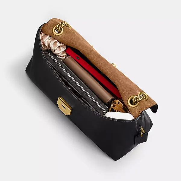 Túi Đeo Chéo Nữ Coach Chelsea Shoulder Bag 30 Maple CDS61 Brass/Black Màu Đen