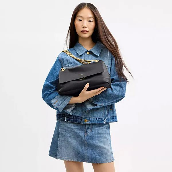 Túi Đeo Chéo Nữ Coach Chelsea Shoulder Bag 30 Maple CDS61 Brass/Black Màu Đen
