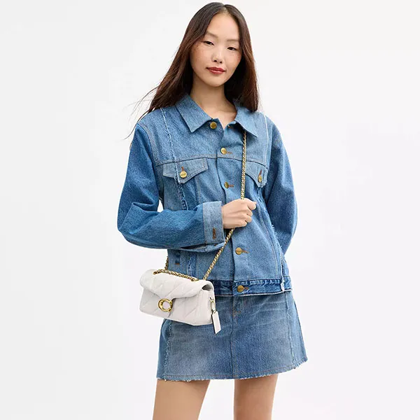 Túi Đeo Chéo Nữ Coach Tabby Shoulder Bag 20 With Pillow Quilting CP149 Brass/ Chalk Màu Trắng