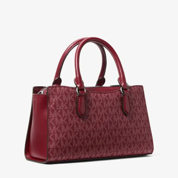 Túi Đeo Chéo Nữ Michael Kors MK Arden Small Signature Logo Messenger Bag 35F6S4XM1B Màu Đỏ Đô