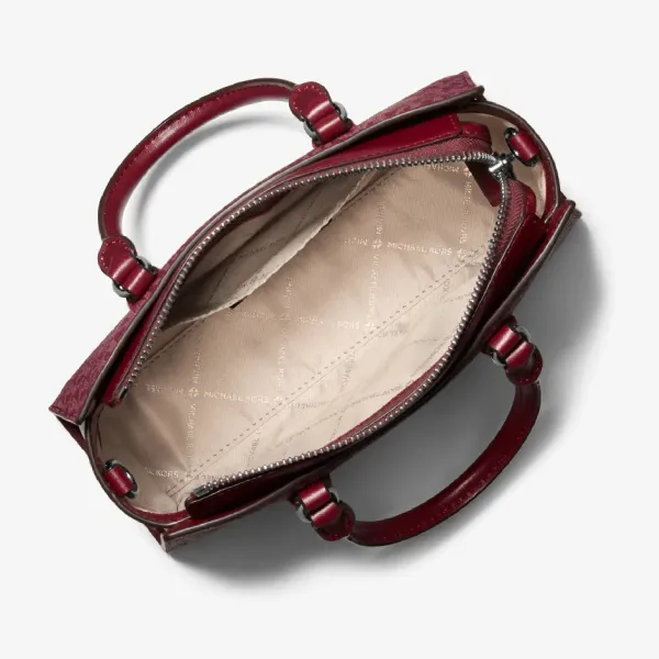 Túi Đeo Chéo Nữ Michael Kors MK Arden Small Signature Logo Messenger Bag 35F6S4XM1B Màu Đỏ Đô