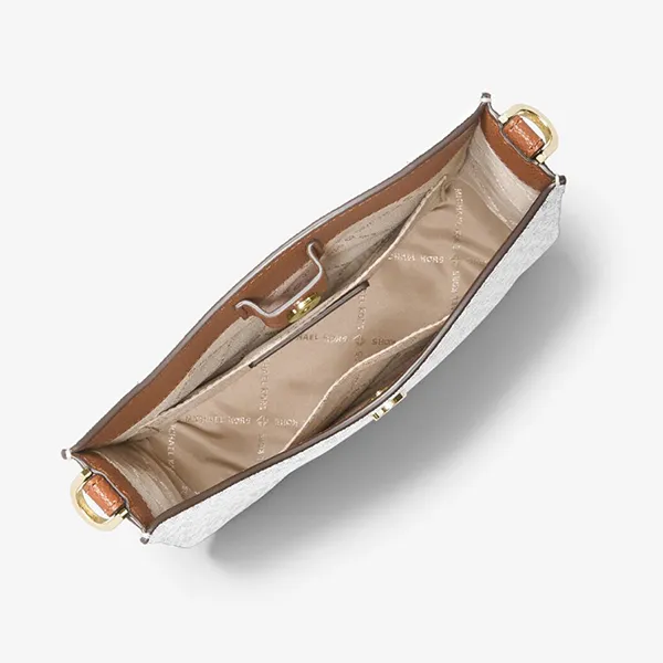 Túi Đeo Chéo Nữ Michael Kors MK Briley Small Logo Messenger Bag Vanilla Màu Trắng