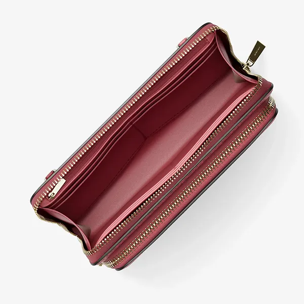 Túi Đeo Chéo Nữ Michael Kors MK Jet Set Large Signature Logo Crossbody Bag 32F5GJ6C7V Màu Hồng
