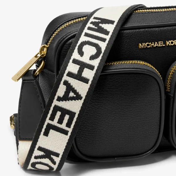 Túi Đeo Chéo Nữ Michael Kors MK Jet Set Medium Leather Crossbody Bag With Case 35S2GTTC6L Màu Đen
