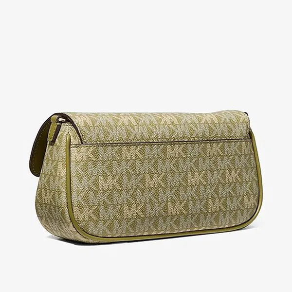 Túi Đeo Chéo Nữ Michael Kors MK Jet Set Travel Small Signature Logo Crossbody Bag With Pouch 35F6GTVC0V Oregano Màu Xanh Rêu