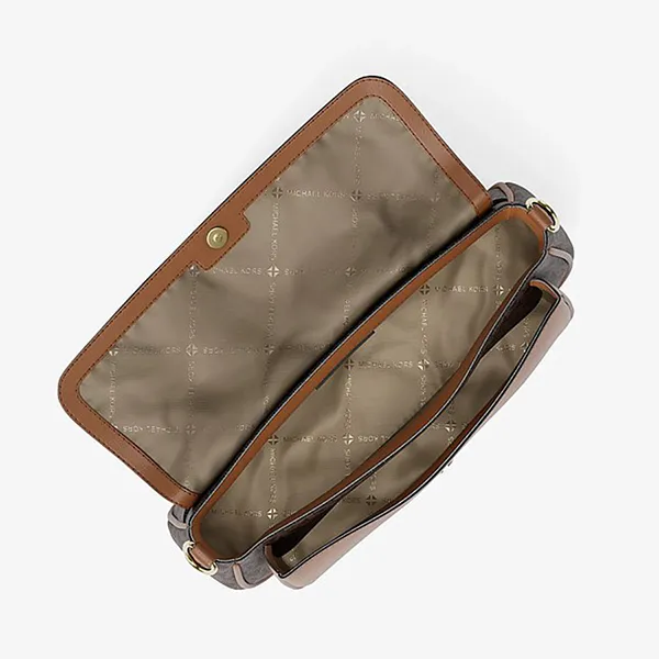 Túi Đeo Chéo Nữ Michael Kors MK Jet Set Travel Small Signature Logo Crossbody Bag With Pouch 35S6GTVC0B Màu Nâu