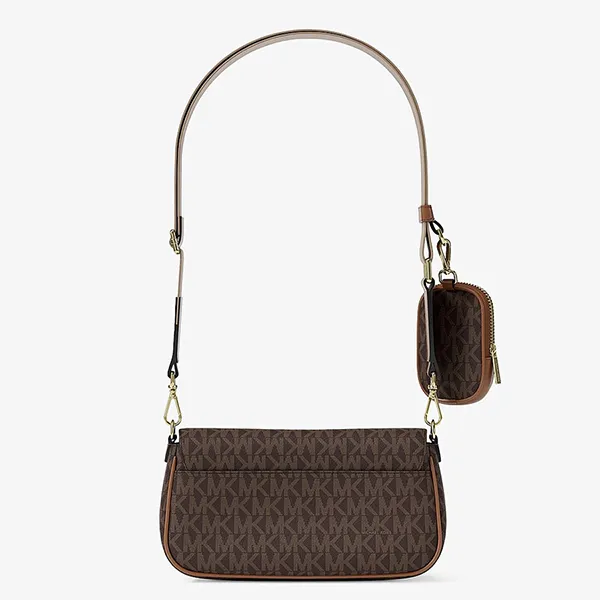 Túi Đeo Chéo Nữ Michael Kors MK Jet Set Travel Small Signature Logo Crossbody Bag With Pouch 35S6GTVC0B Màu Nâu