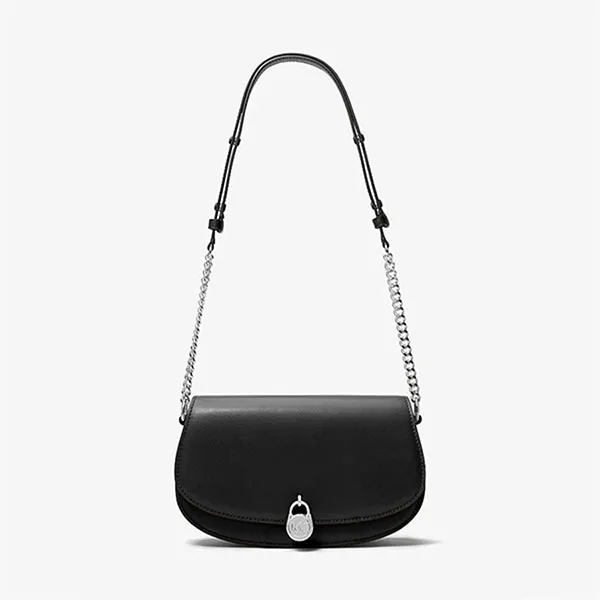Túi Đeo Chéo Nữ Michael Kors MK Mila Medium Leather Messenger Bag 35T5SIMM8L Màu Đen