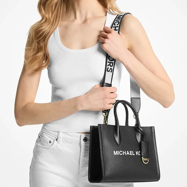 Túi Đeo Chéo Nữ Michael Kors MK Mirella Small Pebbled Leather Crossbody Bag 35S4G7ZC5L Màu Đen