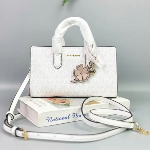Túi Đeo Chéo Nữ Michael Kors MK Scarlett Extra Small Monogram Crossbody Optic Aluminum Màu Trắng