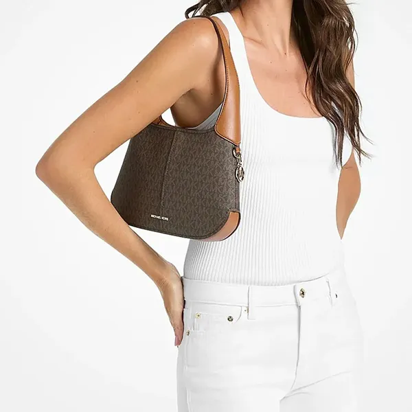 Túi Đeo Chéo Nữ Michael Kors MK Small Alice Shoulder Bag With Distinctive Logo Brown/ Acorn 30R6G0XL1B Màu Nâu Đen