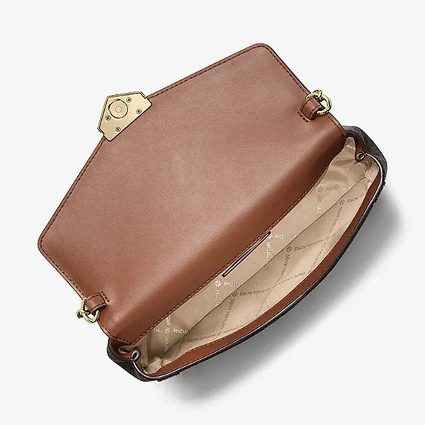 Túi Đeo Chéo Nữ Michael Kors MK Soho Small Signature Logo Convertible Crossbody Bag 35S6G1SC5B Màu Nâu
