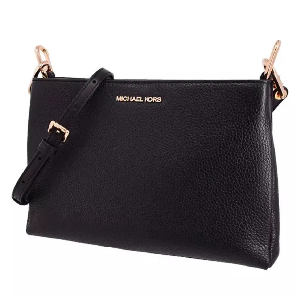 Túi Đeo Chéo Nữ Michael Kors MK Trisha Medium Pebbled Leather Crossbody Bag Màu Đen