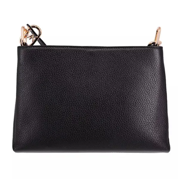 Túi Đeo Chéo Nữ Michael Kors MK Trisha Medium Pebbled Leather Crossbody Bag Màu Đen