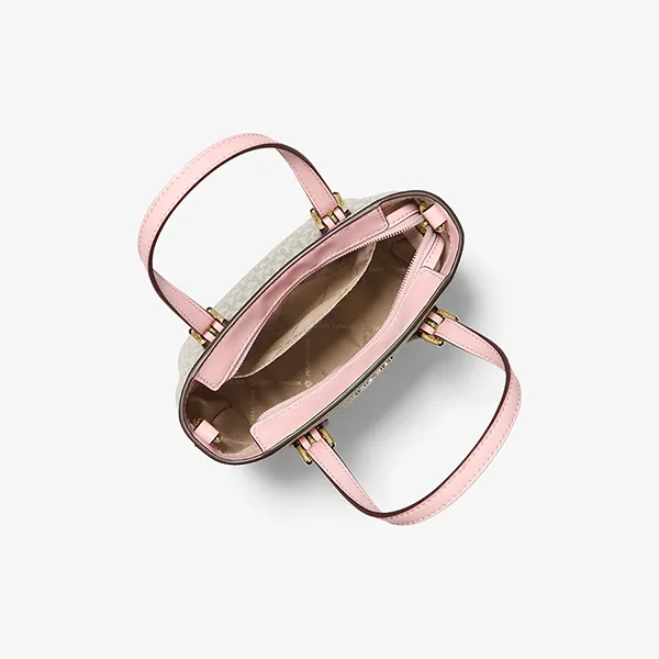 Túi Đeo Chéo Nữ Michael Kors MK Voyager Extra-Small Signature Logo Convertible Crossbody Bag 35F6GV6C0B Màu Hồng Trắng