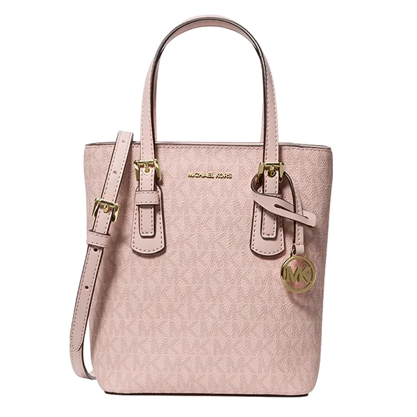 Túi Đeo Chéo Nữ Michael Kors MK Voyager Extra-Small Signature Logo Convertible Crossbody Bag 35F6GV6C0V Màu Hồng