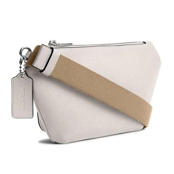 Túi Đeo Hông Coach Belt Bag in Cross Grain Leather Chalk CM334 Màu Trắng
