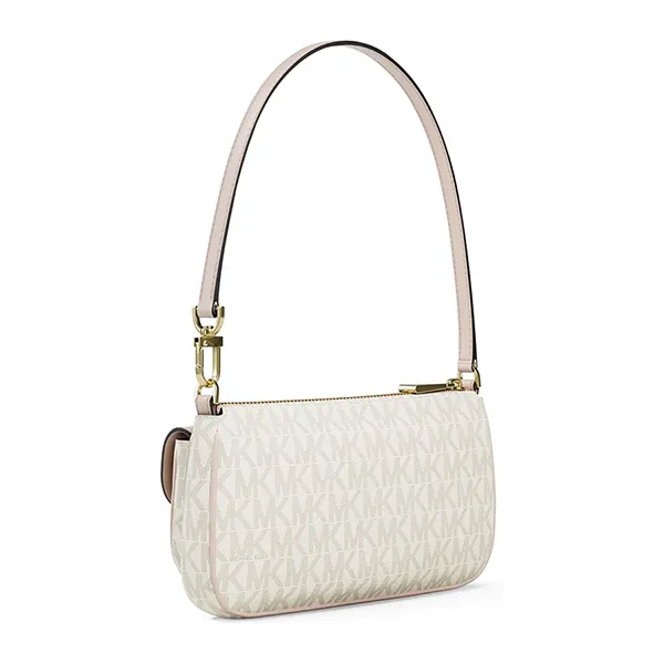 Túi Đeo Vai Michael Kors MK Zoe Small Conv Pouchette Travel Accessory Màu Hồng Trắng
