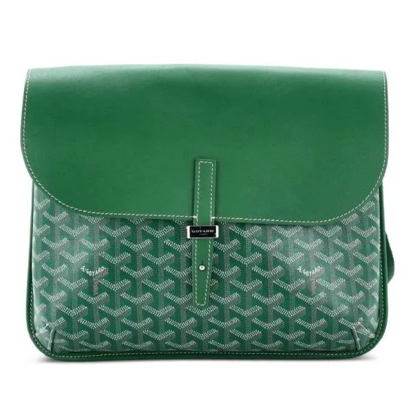 Túi Đeo Vai Goyard Coursier Green Goyardine Coated Canvas And Leather Messenger Bag Màu Xanh Green