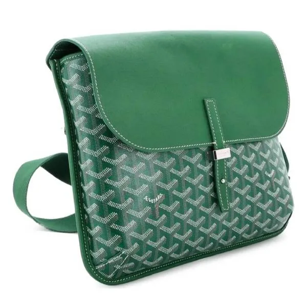 Túi Đeo Vai Goyard Coursier Green Goyardine Coated Canvas And Leather Messenger Bag Màu Xanh Green