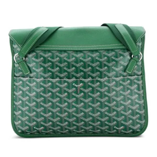 Túi Đeo Vai Goyard Coursier Green Goyardine Coated Canvas And Leather Messenger Bag Màu Xanh Green
