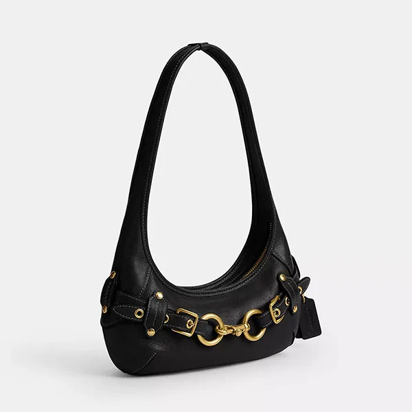 Túi Đeo Vai Nữ Coach Belted Ergo Shoulder Bag 26 Black Màu Đen