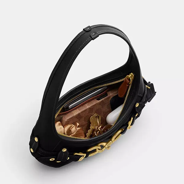 Túi Đeo Vai Nữ Coach Belted Ergo Shoulder Bag 26 Black Màu Đen