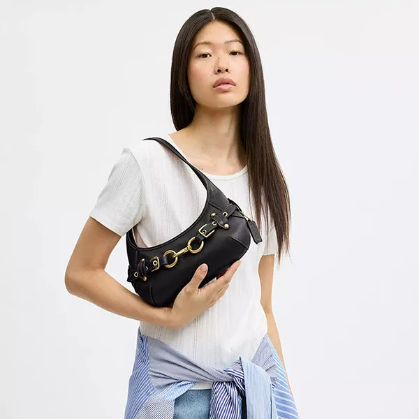 Túi Đeo Vai Nữ Coach Belted Ergo Shoulder Bag 26 Black Màu Đen