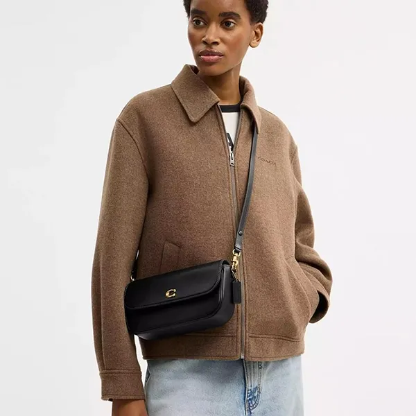 Túi Đeo Vai Nữ Coach Brook Flap Chain Bag CAN90 Black Màu Đen