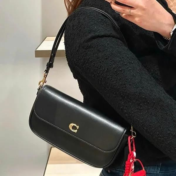 Túi Đeo Vai Nữ Coach Brook Flap Chain Bag CAN90 Black Màu Đen