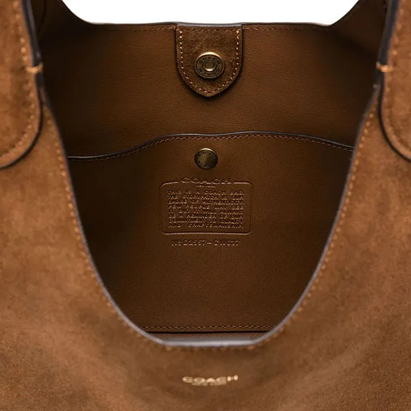 Túi Đeo Vai Nữ Coach Brooklyn Shoulder Bag 28 Warm Brown CW637 Màu Nâu