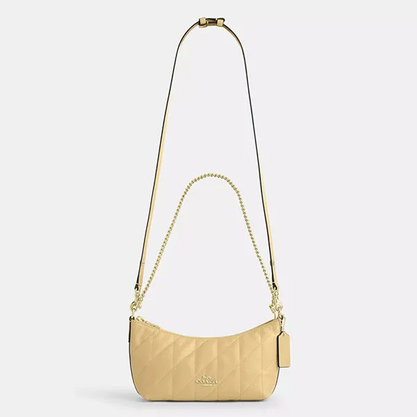 Túi Đeo Vai Nữ Coach Caitlin Shoulder Bag With Quilting Gold Soft CDZ88 Màu Vàng