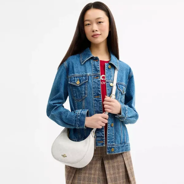 Túi Đeo Vai Nữ Coach Emily Shoulder Bag In Signature Canvas CDX17 Màu Trắng Kem